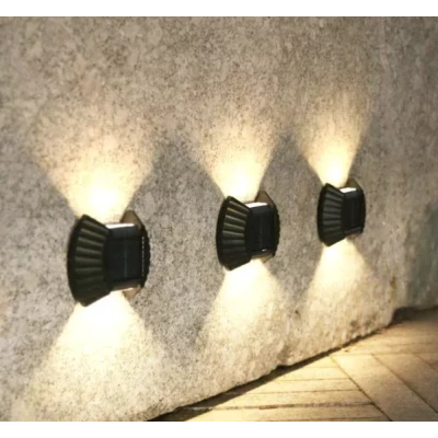Set 4 lampi solare exterioare pentru perete iluminare sus/jos 8 LED