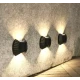 Set 4 lampi solare exterioare pentru perete iluminare sus/jos 8 LED