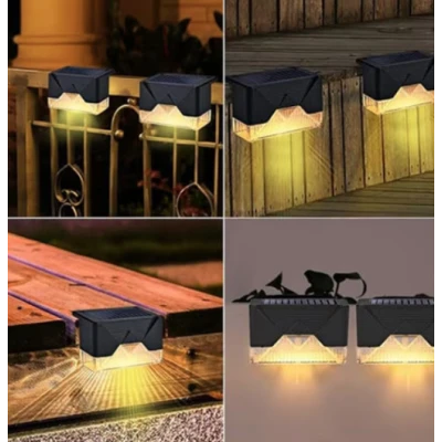 Set 4 Lampi Solare LED pentru scari gard stalpi rezistent la apa senzor de Lumina 8,1 cm x 5 cm x 4,5 cm Lumina Calda