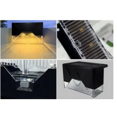 Set 4 Lampi Solare LED pentru scari gard stalpi rezistent la apa senzor de Lumina 8,1 cm x 5 cm x 4,5 cm Lumina Calda