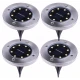 Set 4 Lampi Solare metalice Argintii Disk Lights pentru gradina