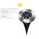 Set 4 Lampi Solare metalice Argintii Disk Lights pentru gradina