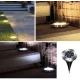 Set 4 Lampi Solare metalice Argintii Disk Lights pentru gradina