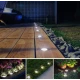 Set 4 Lampi Solare metalice Argintii Disk Lights pentru gradina