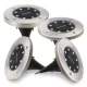 Set 4 Lampi Solare metalice Argintii Disk Lights pentru gradina