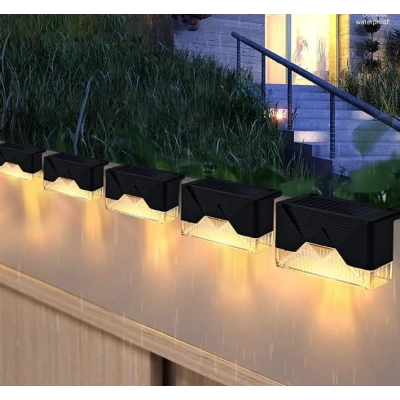 Set 4 Lampi Solare pentru Gard si Stalp cu Senzor de Miscare