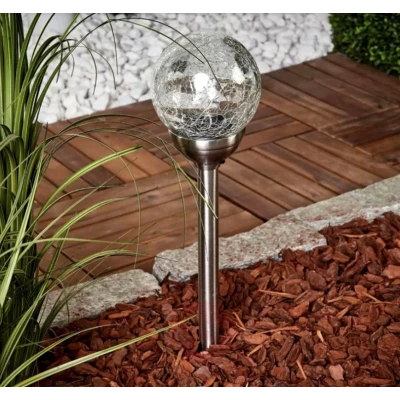 Set 4 lampi solare pentru gradina LED model glob de sticla