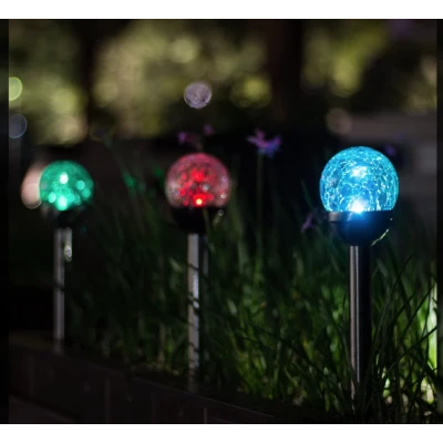 Set 4 lampi solare pentru gradina LED model glob de sticla