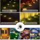 Set 4 lampi solare pentru gradina rotunde