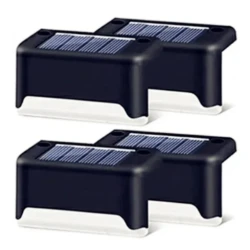 Set 4 lampi solare pentru trepte cu lumina calda