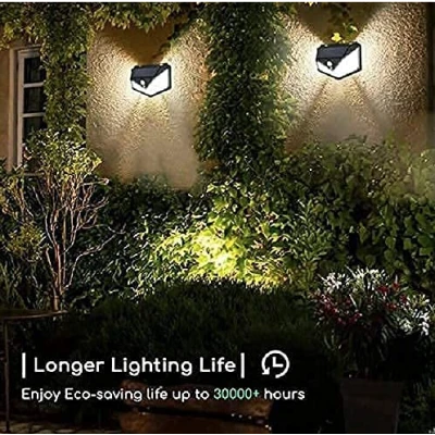 Set 4 Lampi ULTRA 100 LED Solare cu senzor de miscare si lumina 3 moduri ILUMINARE