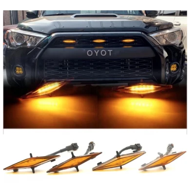 Set 4 lumini de zi si gabarit F3 pentru auto sau autocamioane montaj pe grila 12V/24V