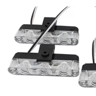 Set 4 lumini LED de avertizare rosu albastru pentru grila functii stroboscop 36W 12V