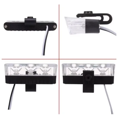 Set 4 lumini LED de avertizare rosu albastru pentru grila functii stroboscop 36W 12V