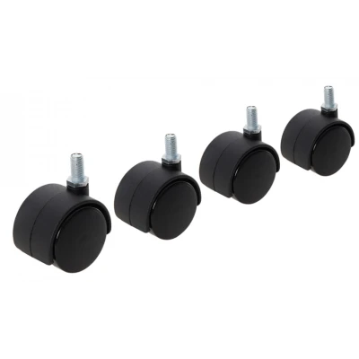Set 4 roti pvc cu surub , mobila negre