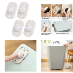 Set 4 rotite pivotante cu adeziv de lipit cu bila din plastic