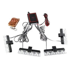 Set 4 stroboscoape cu 4 leduri lumina Albastra si Telecomanda