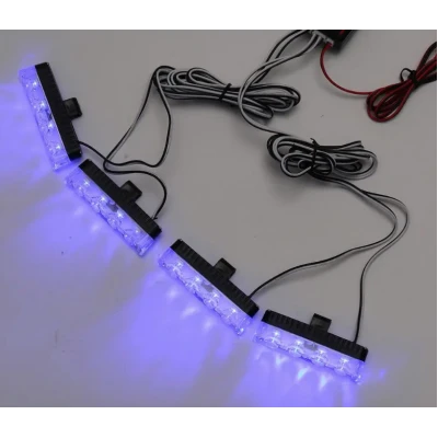 Set 4 stroboscoape cu 4 leduri lumina Albastra si Telecomanda