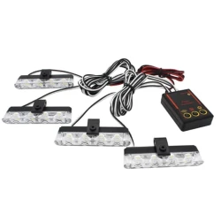 Set 4 stroboscoape cu 4 leduri lumina Galbena si Telecomanda