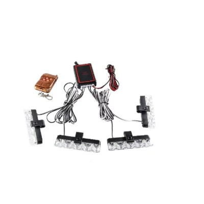 Set 4 stroboscoape pentru grila cu 4 leduri lumina galbena telecomana