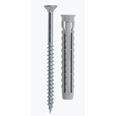 Set 50 Dibluri universale din plastic cu suruburi 8 x 60 mm