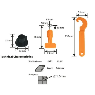 Set 50 tije refolosibile 1.5 mm sistem nivelare gresiei/faianta sau placi ceramice