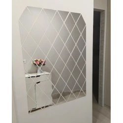 Set 58 Oglinzi Acrilice Autoadezive Luxer 100x100 cm Model Romb 1 metru patrat
