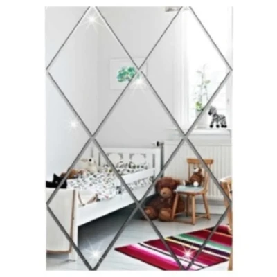 Set 58 Oglinzi Acrilice Autoadezive Luxer 100x100 cm Model Romb 1 metru patrat