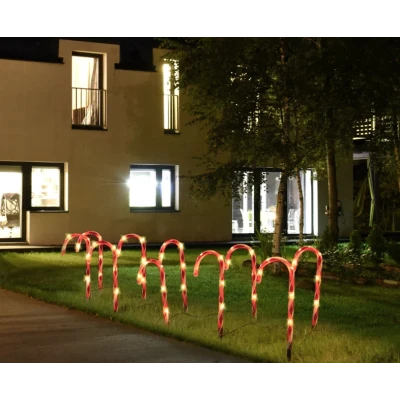 Set 5 Acadele de exterior  incarcare solara  40 cm  decoratiune luminoasa