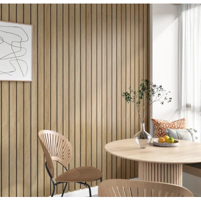 Set 5 placi de tapet autoadeziv imitatie RIFLAJ  30x60 cm lemn natural