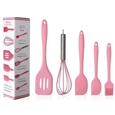 Set 5 ustensile bucatarie din silicon ROZ