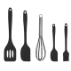 Set 5 ustensile de gatit din silicon negre