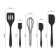 Set 5 ustensile de gatit din silicon negre