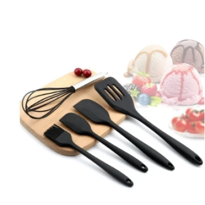 Set 5 ustensile de gatit din silicon negre
