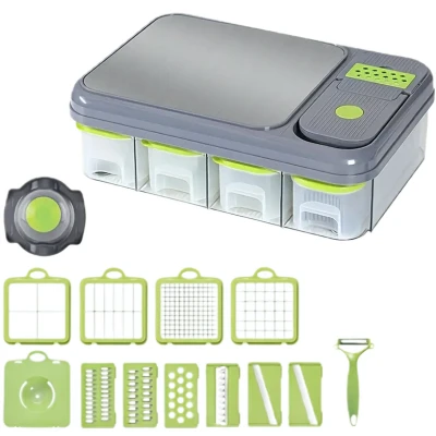 Set 6 in 1 pentru bucatarie Tocator si feliator multifunctional