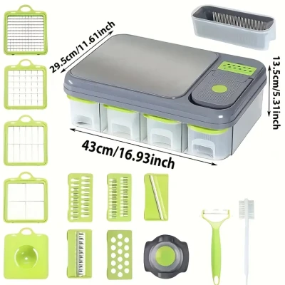 Set 6 in 1 pentru bucatarie Tocator si feliator multifunctional