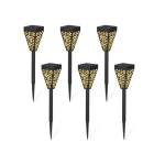 Set 6 lampi solare decorative pentru gradina alb cald model triunghi