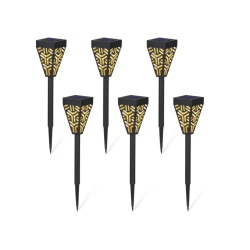 Set 6 lampi solare decorative pentru gradina alb cald model triunghi