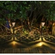 Set 6 lampi solare decorative pentru gradina alb cald model triunghi