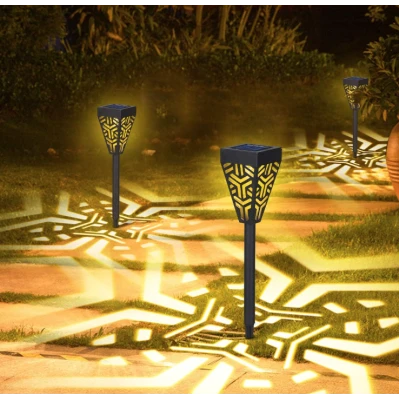 Set 6 lampi solare decorative pentru gradina alb cald model triunghi