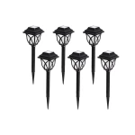Set 6 lampi solare pentru gradina tip felinar negru