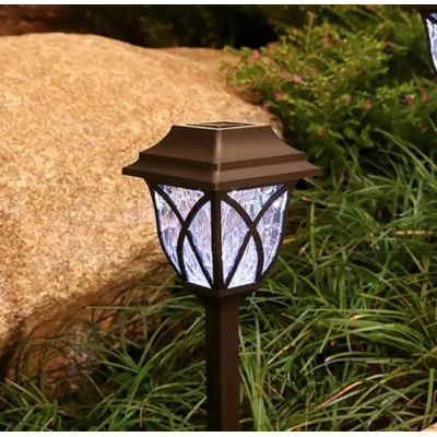 Set 6 lampi solare pentru gradina tip felinar negru