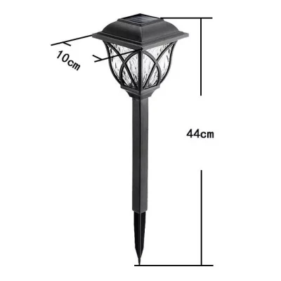 Set 6 lampi solare pentru gradina tip felinar negru