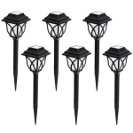 Set 6X Lampi solare pentru gradina tip felinar negru