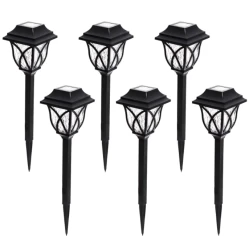 Set 6X Lampi solare pentru gradina tip felinar negru