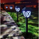 Set 6X Lampi solare pentru gradina tip felinar negru