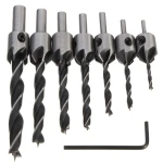 Set 7 Burghie pentru lemn LASERLINE cu Zencuitor/Limitare profunzime 