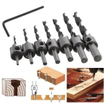 Set 7 Burghie pentru lemn LASERLINE cu Zencuitor/Limitare profunzime 