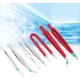 Set 7 Pensete Antistatic Diverse forme Rosu + Argintiu