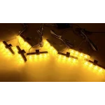 Set 8 lumini stroboscop galbene 4 LED grila telecomanda 7 functii 12V